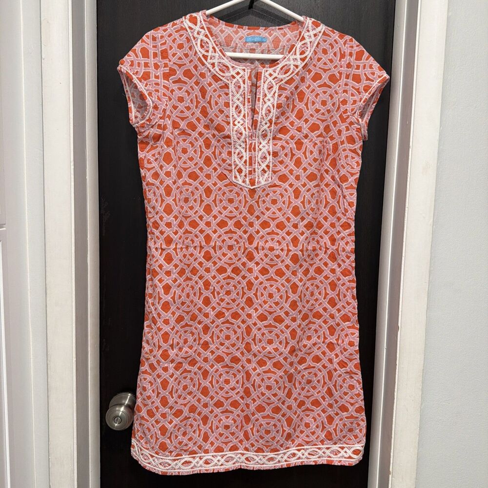 J. Mclaughlin Tunic Dress Cover Up Embroidered XS Cabana Americana St. Tropez